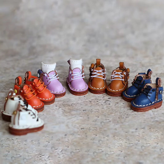 OB11 Doll Shoes Fashion Cowhide Boots Shoes for GSC, YMY, Obitsu 11, 1/12bjd Doll Accessories