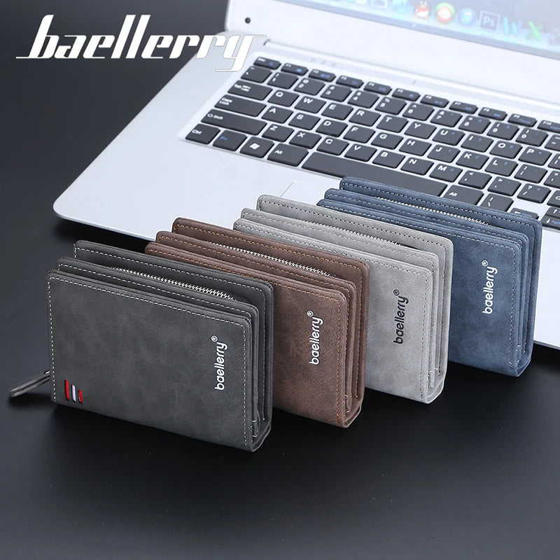 Baellerry New Men Wallets High Quality Brand Card Holder Short Male Purses Zipper Coin Pocket Large Capacity Men's Wallet