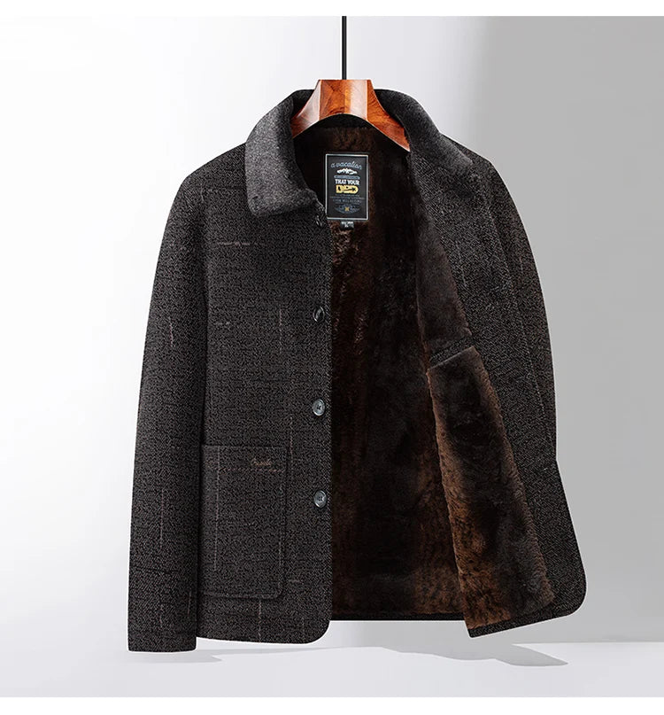 2026 Men Woolen Coats Men's business Casual Trench Coat Winter Coat with wool inner Man Autumn and Winter Wool Coat for Men