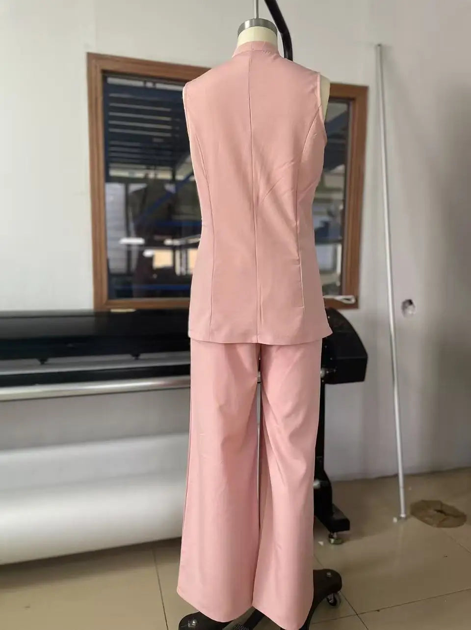 Outfits For Women 2 Piece Set Single-breasted Vest Pocket Solid Color Top Women Pocket Wide-leg Trousers Women's New Summer Suit