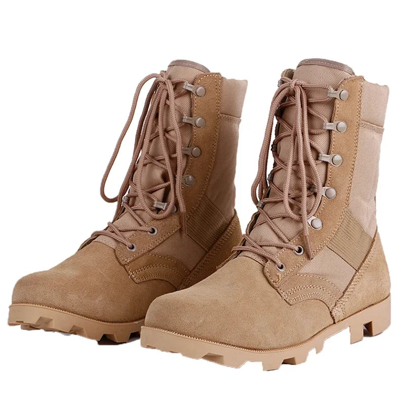 2024 Winter Tactical Boots Men Breathable Camouflage Desert Safety Shoes Combat Boots Outdoor Climbing Hiking Shoes