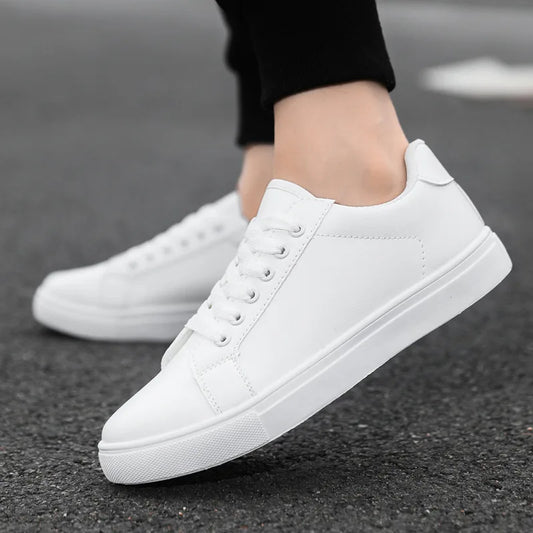 Sneakers Men Shoes 2026Leather Mens Casual Shoes Flat Male Footwear Fashion Black White Shoes Tenis Masculino Skateboard