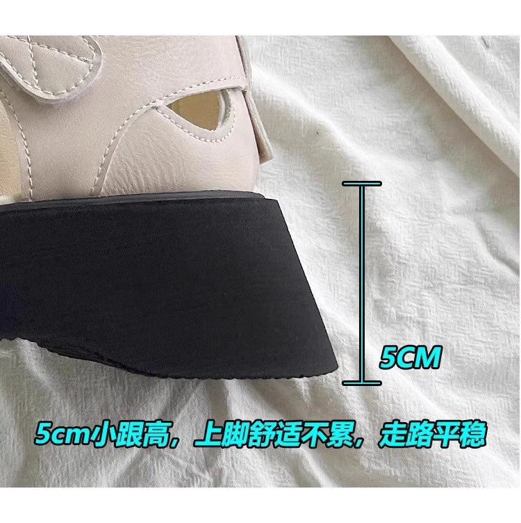 2025 Summer New Retro Style Mary Jane Enclosed Toe Sandals for Women Artistic & Versatile Weaving Style Thick Soled Roman Shoes