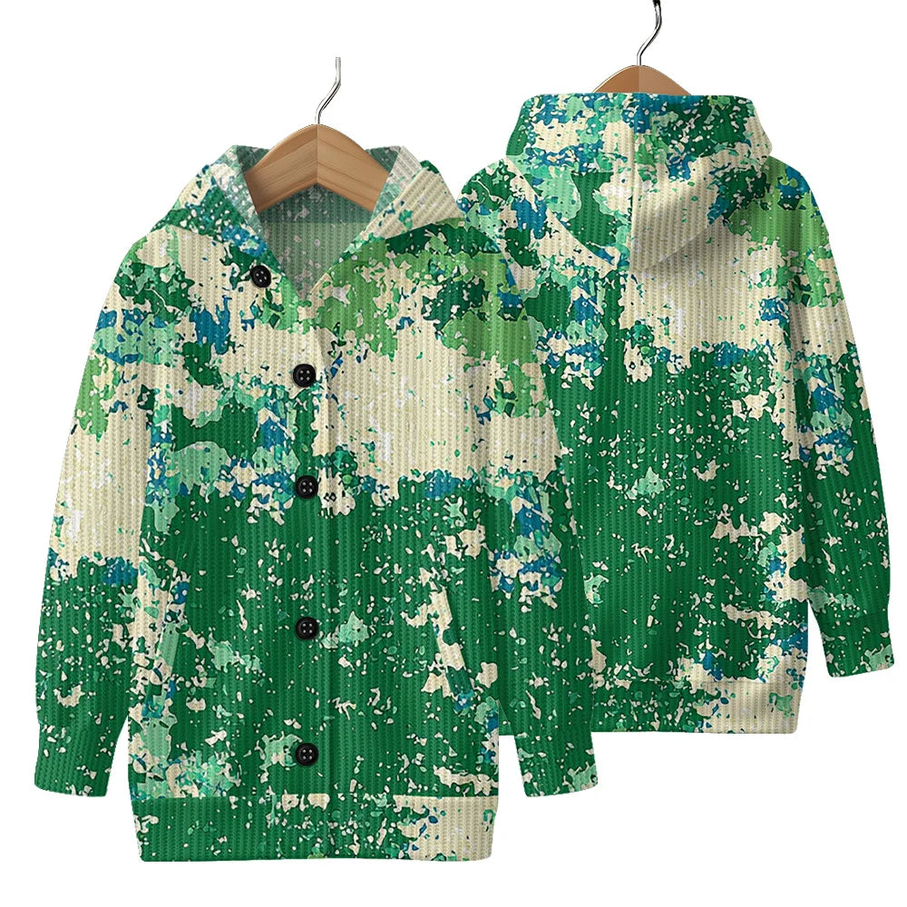 Trendy Camouflage Hooded Cardigan Coats Soft Button-Up Front All-Season Comfort for Outdoor & Indoor Wear Durable Casual Style