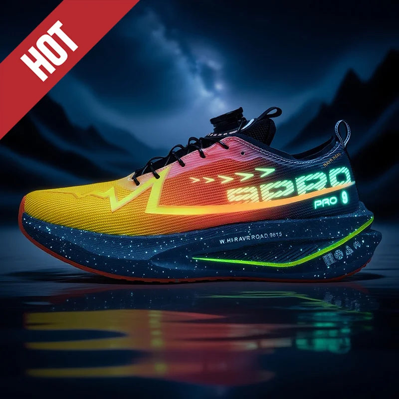 Fluorescence Running Shoes Carbon Board Marathon Men Sports Breathable Lightweight Women's Comfortable Athletic Sneakers Casual