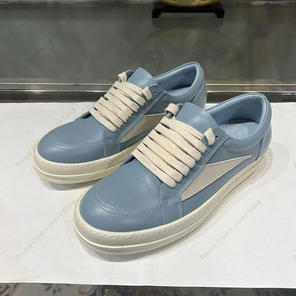 Dunk Blue Low Top Quality Casual Shoes Men Genuine Leather Hip-hop Rock Women Lace Up Ro Original Platform Flat Luxury Sneakers