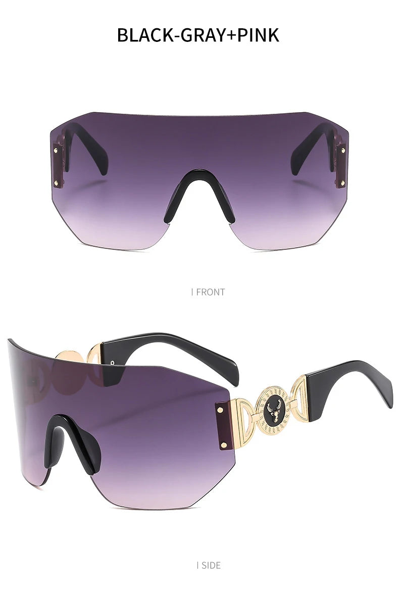 New Y2k Trendy Cycling Sports Sunglasses With Stylish Hollow Temple Frameless One-piece Glasses 353 BAZAARHUBO