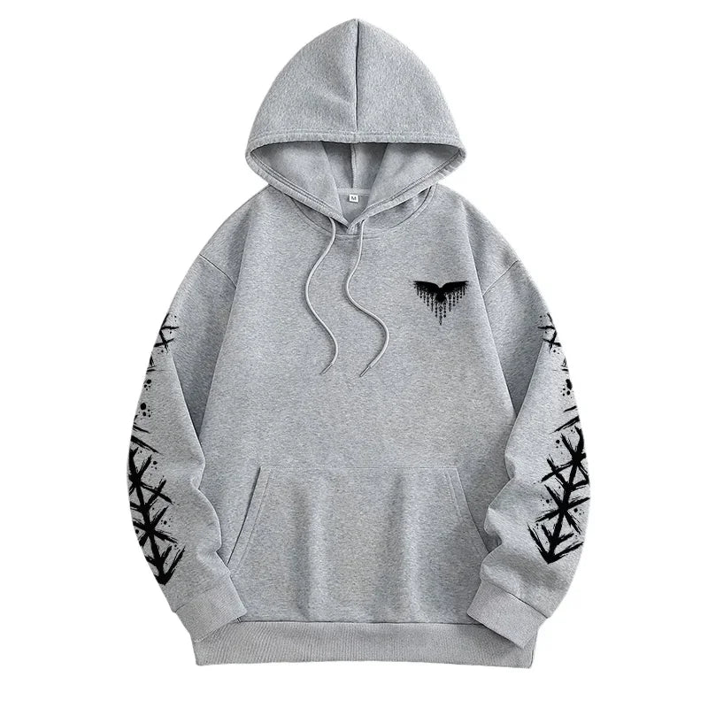 Mens Ancient Norse Raven Wolf Hooded Sweatshirt 2025 Trendy Winter Autumn Casual Sporty Jogger Top Outwear Fashion Man Hoodie