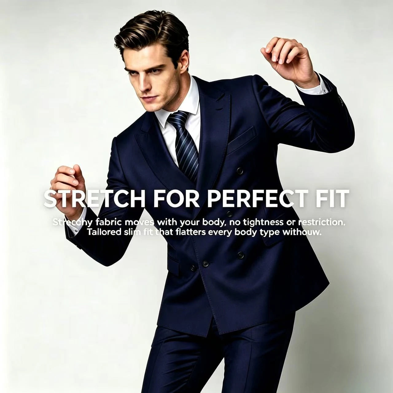 Men Double Breasted Suits For Wedding High Quality Slim Fit 2 Pieces Set Elegant Jackets Pants Blazers Fashion Classic Formal