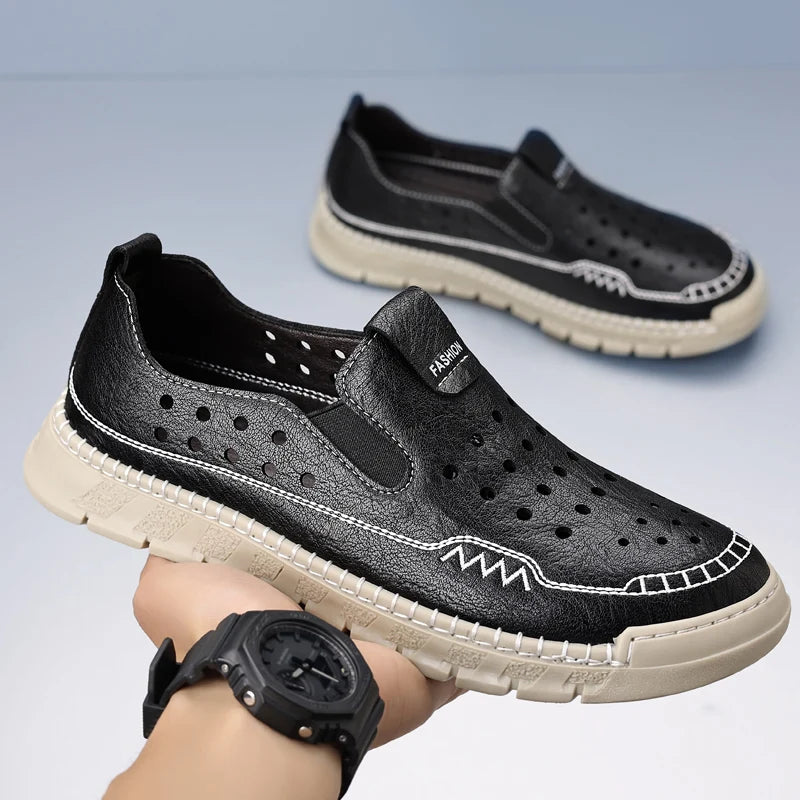 Men's Loafers High-quality Handmade Soles Breathable Lightweight Park Walking Shoes Commuting Men's Driving Leather Shoes