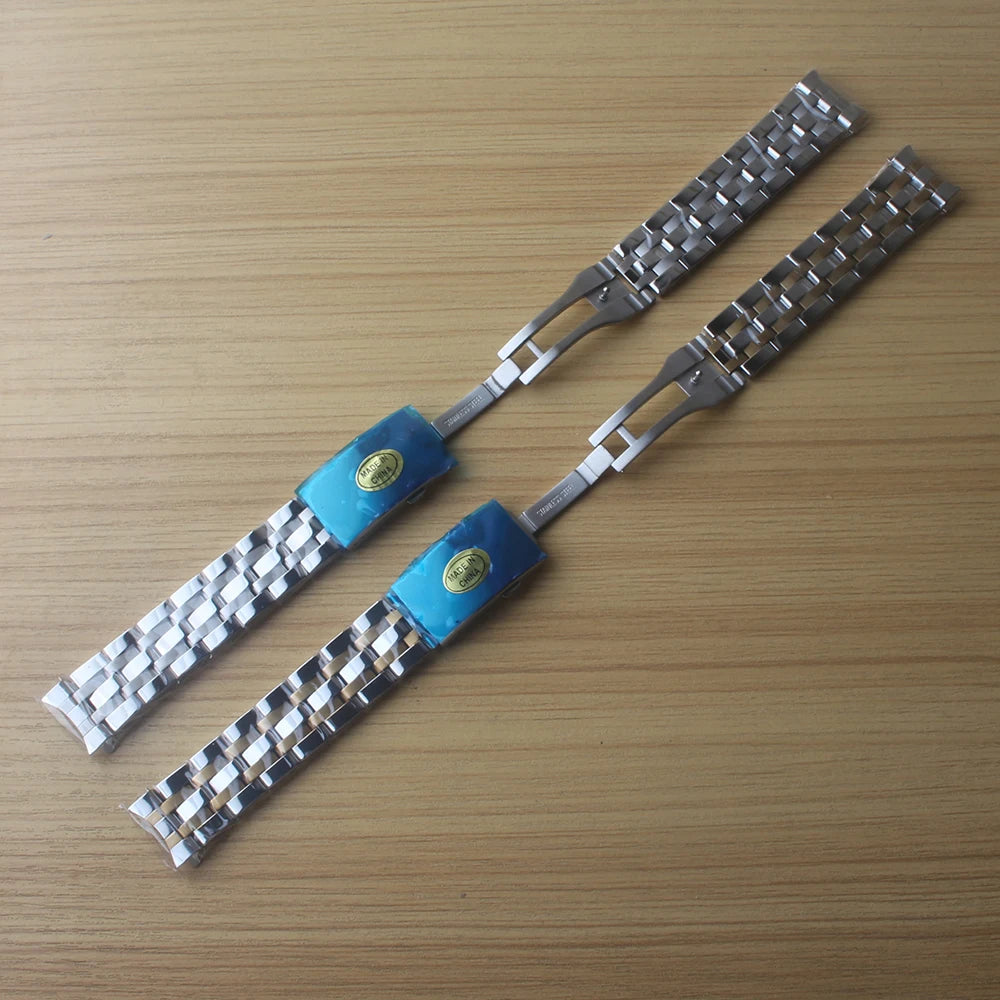 Watchbands Bracelet For 1853 PRC200 T17 T461 T055 T014 Men Fold Clasp Strap Watches Accessories Stainless Steel Watch Band Chain