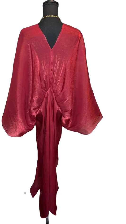 African Dresses For Women Oversize Elegant V-Neck Loose Long Dress Fashion Muslim Evening Party Maxi Dress For Holiday