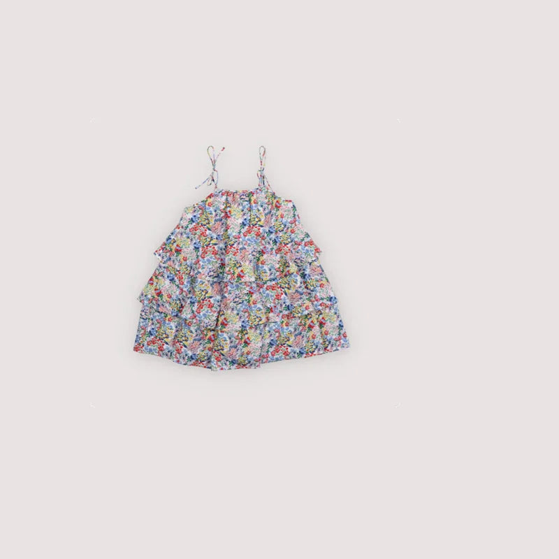 Baby Rompers Jumpers 2026 Summer Verbena Print Girl Dress Short Sleeve Tee and Short Set Sisters Skirt Clothing