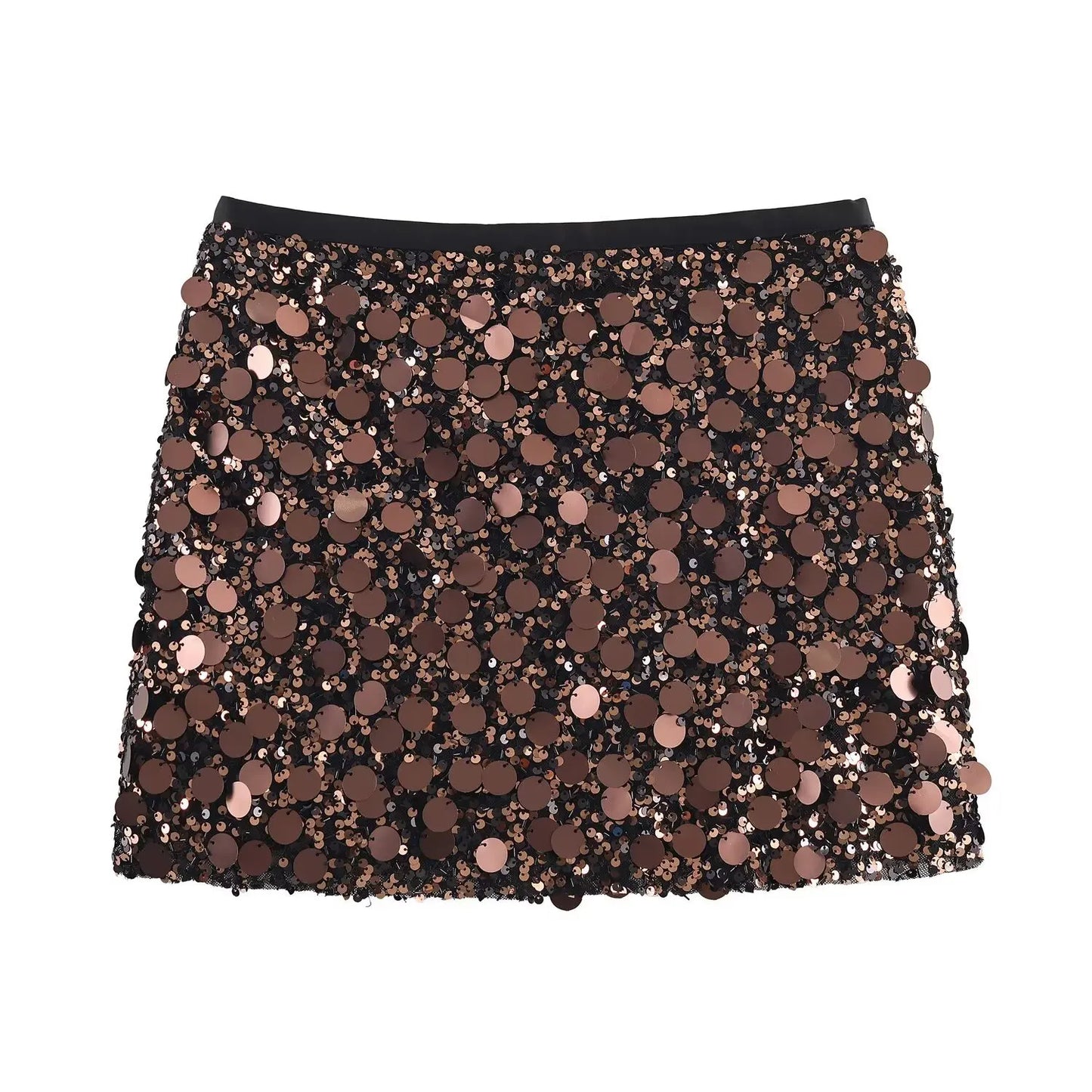 Christmas New Year's Eve Party Sequined Skirts Women's Sexy Hip Wrap Brown Sequin Mini Skirts Birthday Club Skinny Women Skirts