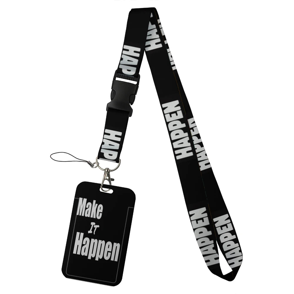 quotation card holder Lovely hanging rope  ID pass hang accessories holder lanyard Student  Bus passr protective Case
