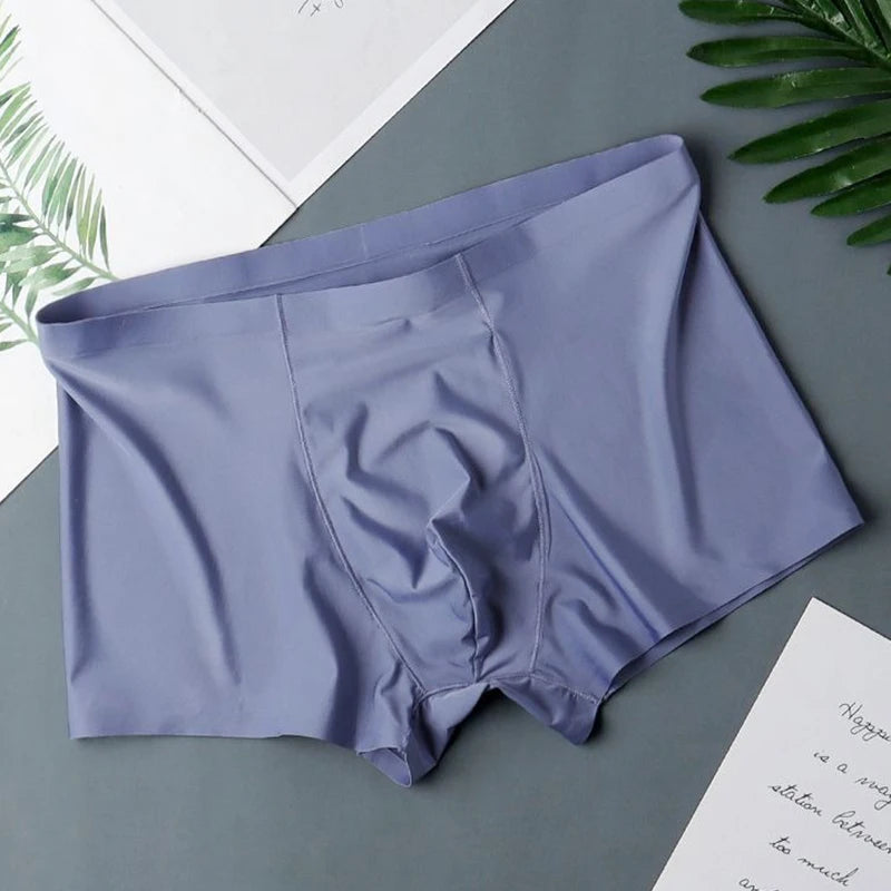 5 PCS/SET Men's Ice Silk Underwear Summer Thin Breathable Seamless Panties Sexy Male Underpants Comfortable XL-XXL Panties