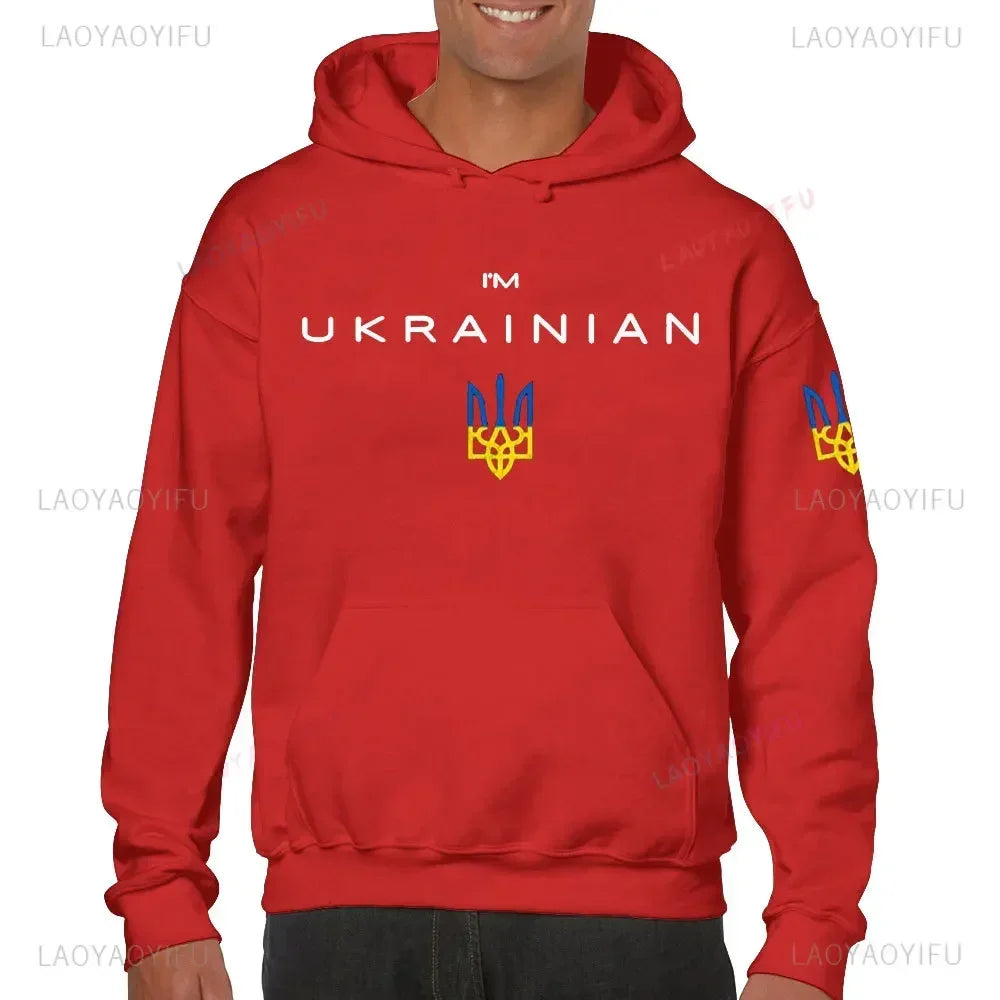 Printed Long-sleeved Hoodie Ukrainian Trident Ukraine Slava Ukraini for Men Women Sweatshirt Harajuku Streetwear Autumn Pullover