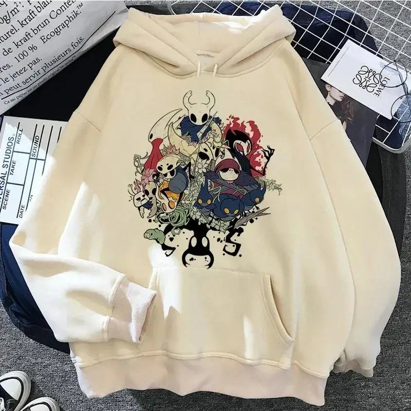 Hollow Knight Hoodies Men Korea Ulzzang Grunge Y2k Aesthetic Fmale Autumn and Winter Pullover Hoddies Streetwear Graphic