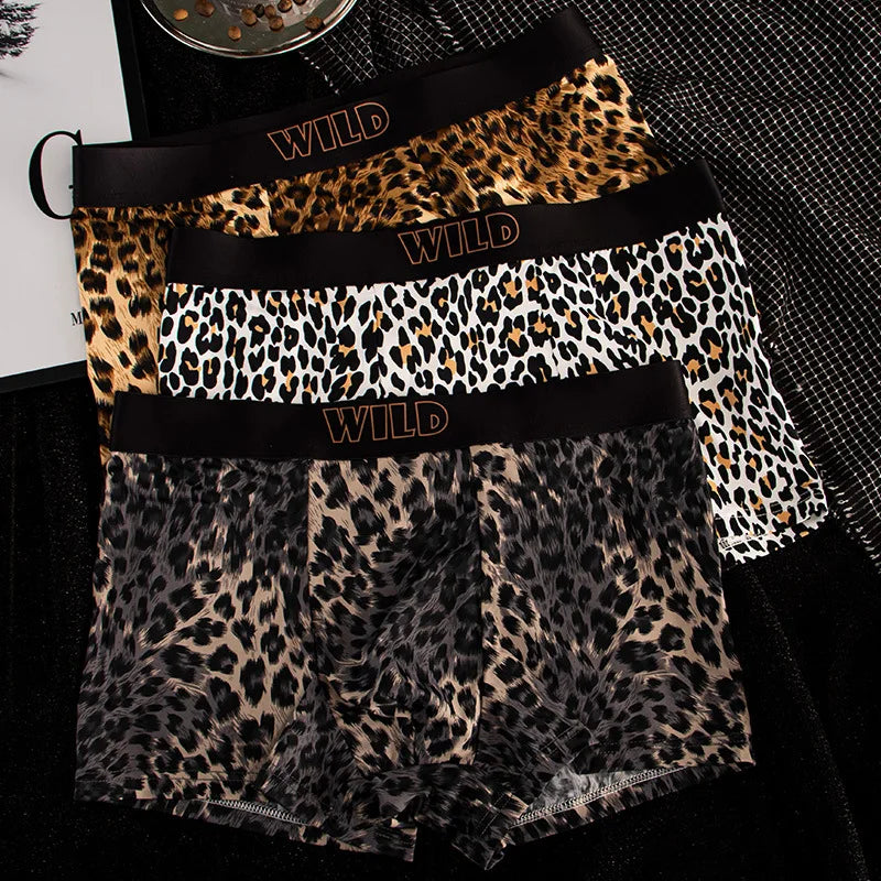EXILIENS New Leopard 1pcs/3pcs Boxer Men Underwear Hot Underpant Mens Boxers Masculinas BoxerShorts Man Panties Size L-3XL KX735