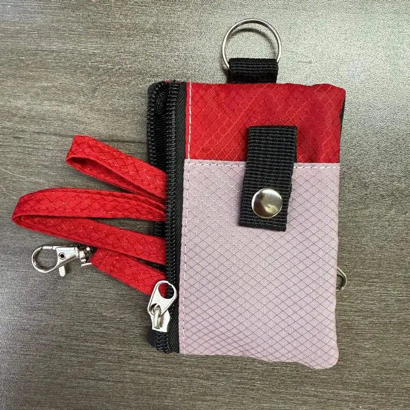 Badge Holder With ID Window Small Wallet Waterproof Anti-Theft Travel Keychain Wallet Men Women Slim Zip Card Lanyard Wallet