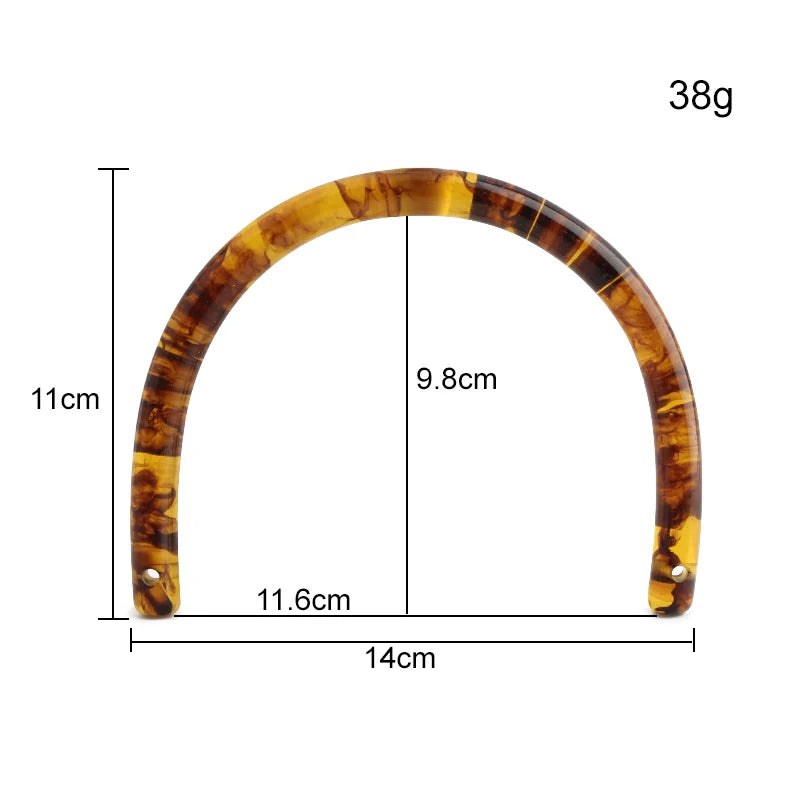 2/4/6PCS High Quality Semi-circular Resin Handle C-Shaped Crossbody Bag Removable Handle with Double Holes DIY Wallet Making