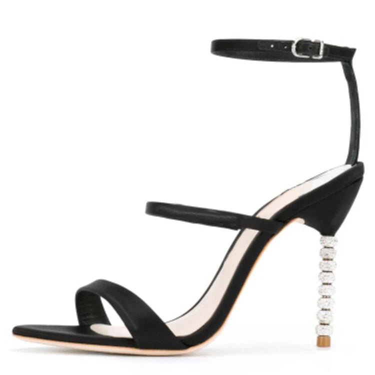 Red Silk Thin Straps Silver Frosting Beads Heels Sandals Wedding High Heels Cutout Open Toe Metal Beading Heels Banquet Shoes