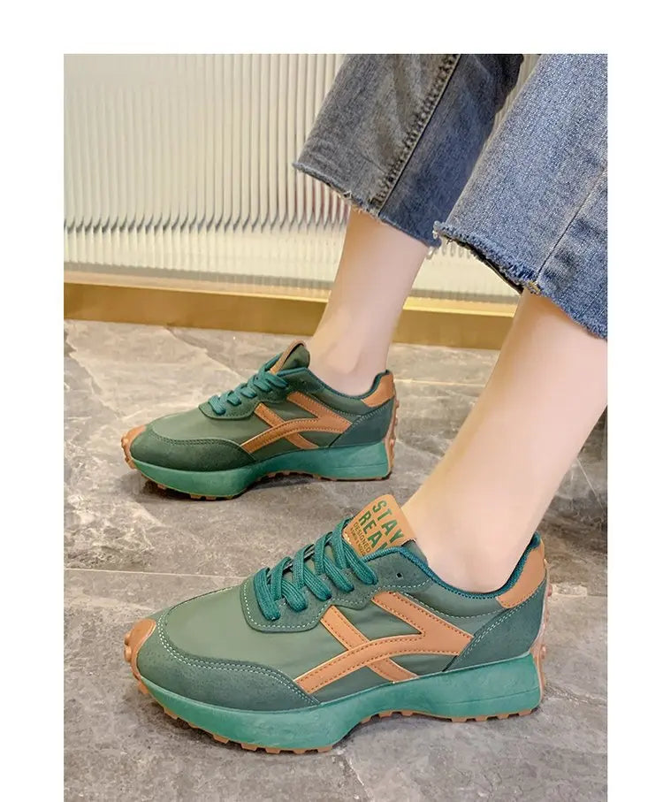 Sneakers Leather Platform Shoes New Fashion Women Leisure Light Anti-slip Green Running Luxury Shoe Fashion Designer Women Shoes