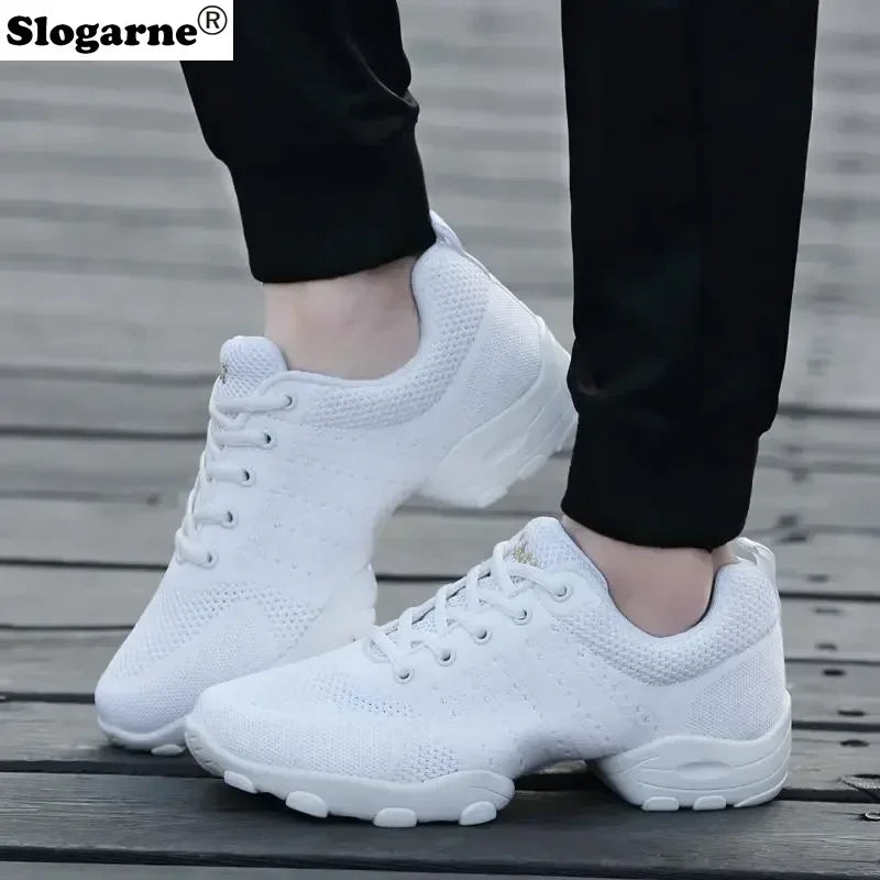 Men's Mesh Dance Shoes Male Soft Sole Yoga Shoes Man 2024 New Sports Sneakers Breathable Weaved Sports Shoes Jazz Modern Dance