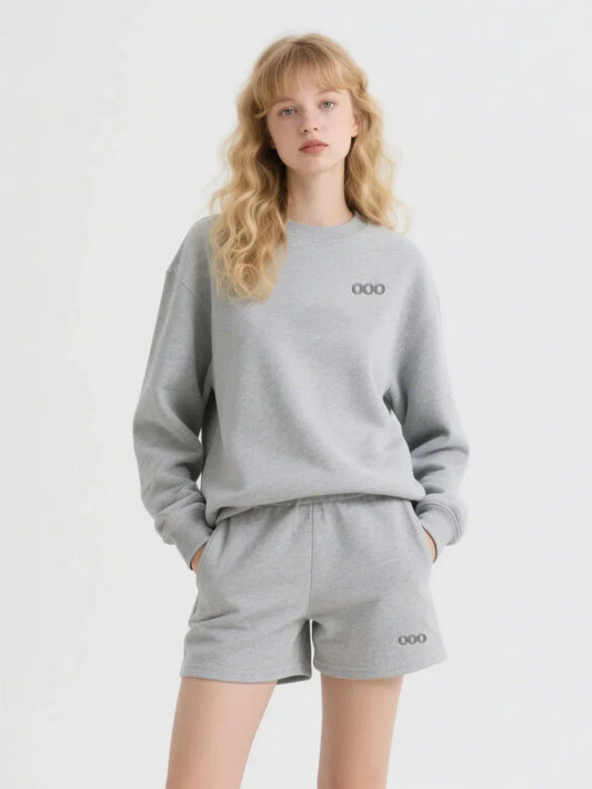 Women Casual Sports Set Round Neck Top and Shorts Two Piece Breathable Comfortable Outdoor Activewear Summer Gym Workout Suit
