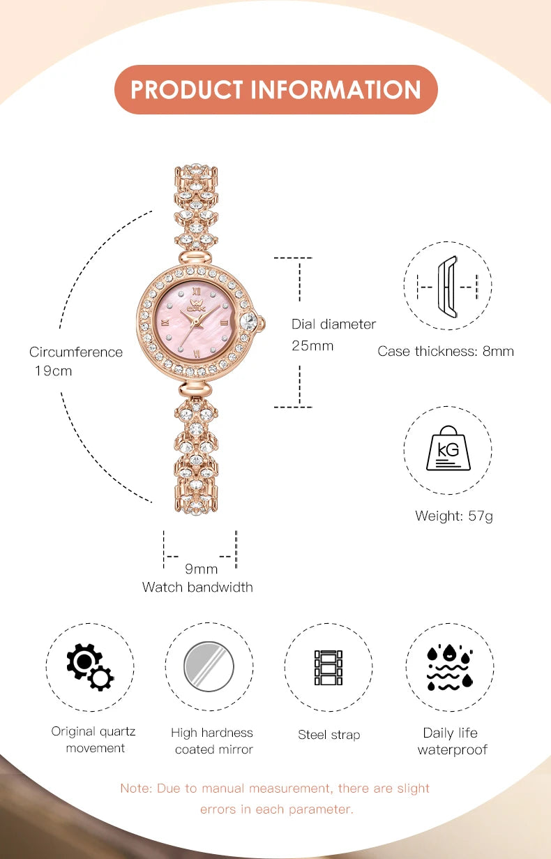 OPK 6054 Full Diamond Woman Watches Original Quartz Wrist Watches for Women Fashion Elegant Waterproof Ladies Watch Girls Gifts