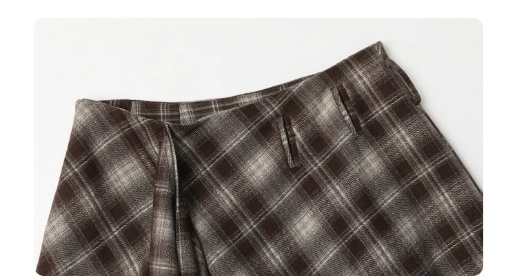 Chic Ven Women Skirt A Line Retro Loose High Waist Plaid Long Autumn Winter 2026