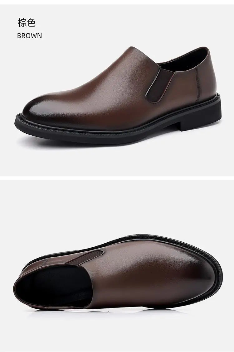 Men's Classic Leather Oxford Shoes Business Casual Dress Shoes Soft Sole Comfortable Slip-On Loafers Driving Office Shoes for Me