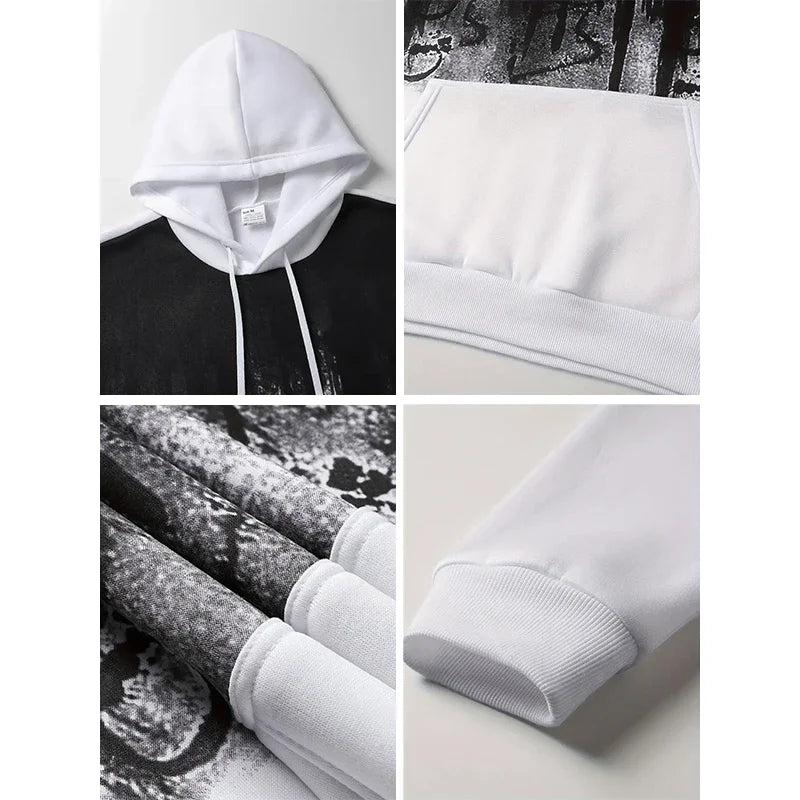 Autumn Winter Men Hoodie Viking Raven Print Sweatshirt Warm Comfortable Outdoor Fashion Top Quality Casual Outwear Male Clothing