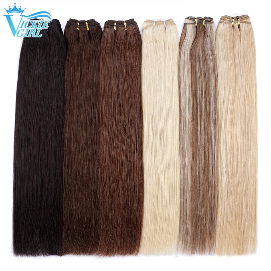 Straight Human Hair Weave Extensions Ombre Blonde Bundles Extensions 100g/Pcs 16"-28"  Straight Remy Skin Double Weft Hair