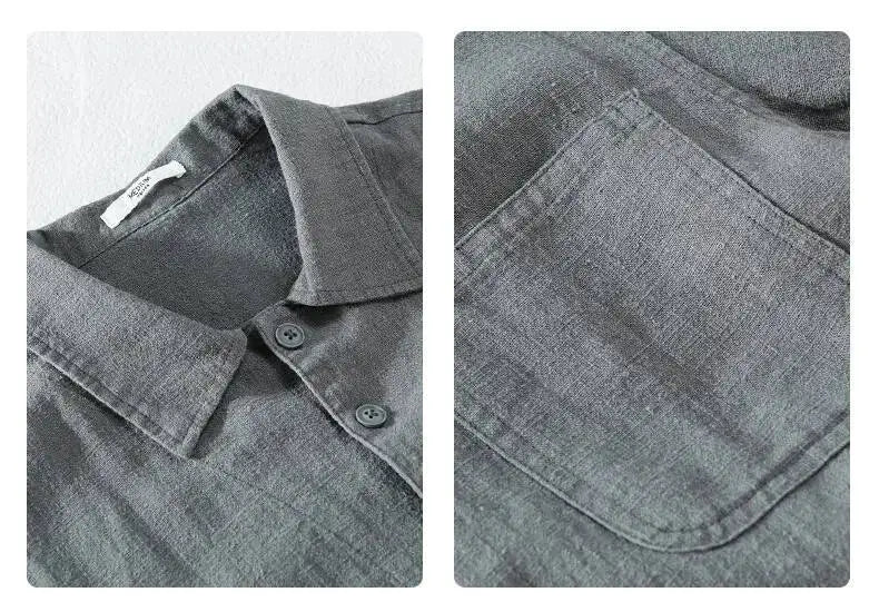 Autumn Retro Tooling Linen Jacket For Men Japanese Styles Sold Color Simple Versatile Multi-pocket Male Thin Jackets and Coats