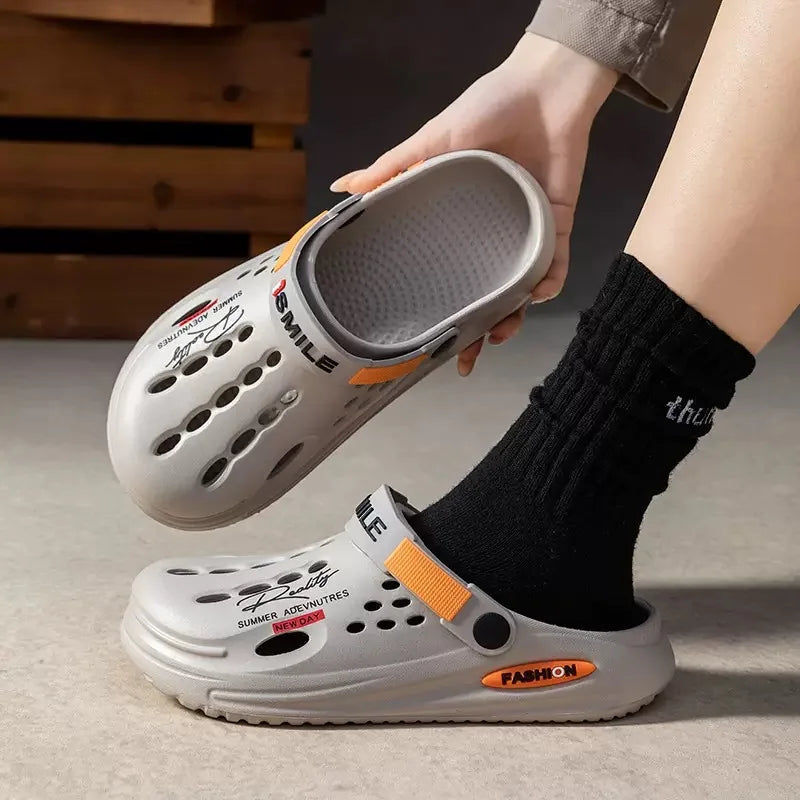 Men's Slip-on Sandals for The Beach Non-Slip Slippers Thick Soft Platform Slide Fashion Comfortable Sandals Slippers Shoes