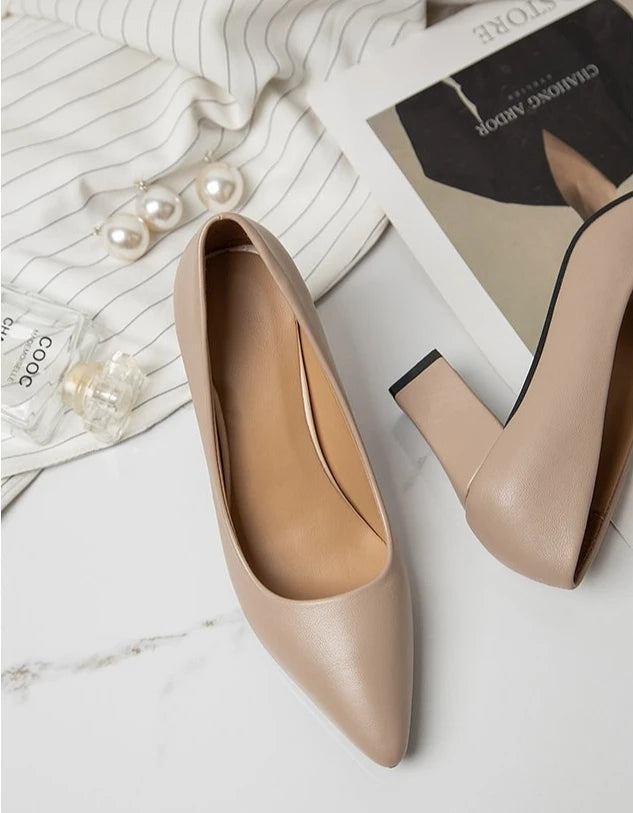 New High Heel Shoes Pointed Shallow Mouth Thin Heel Platform High Heels Fashion Elegant Patent Leather Women Shoes