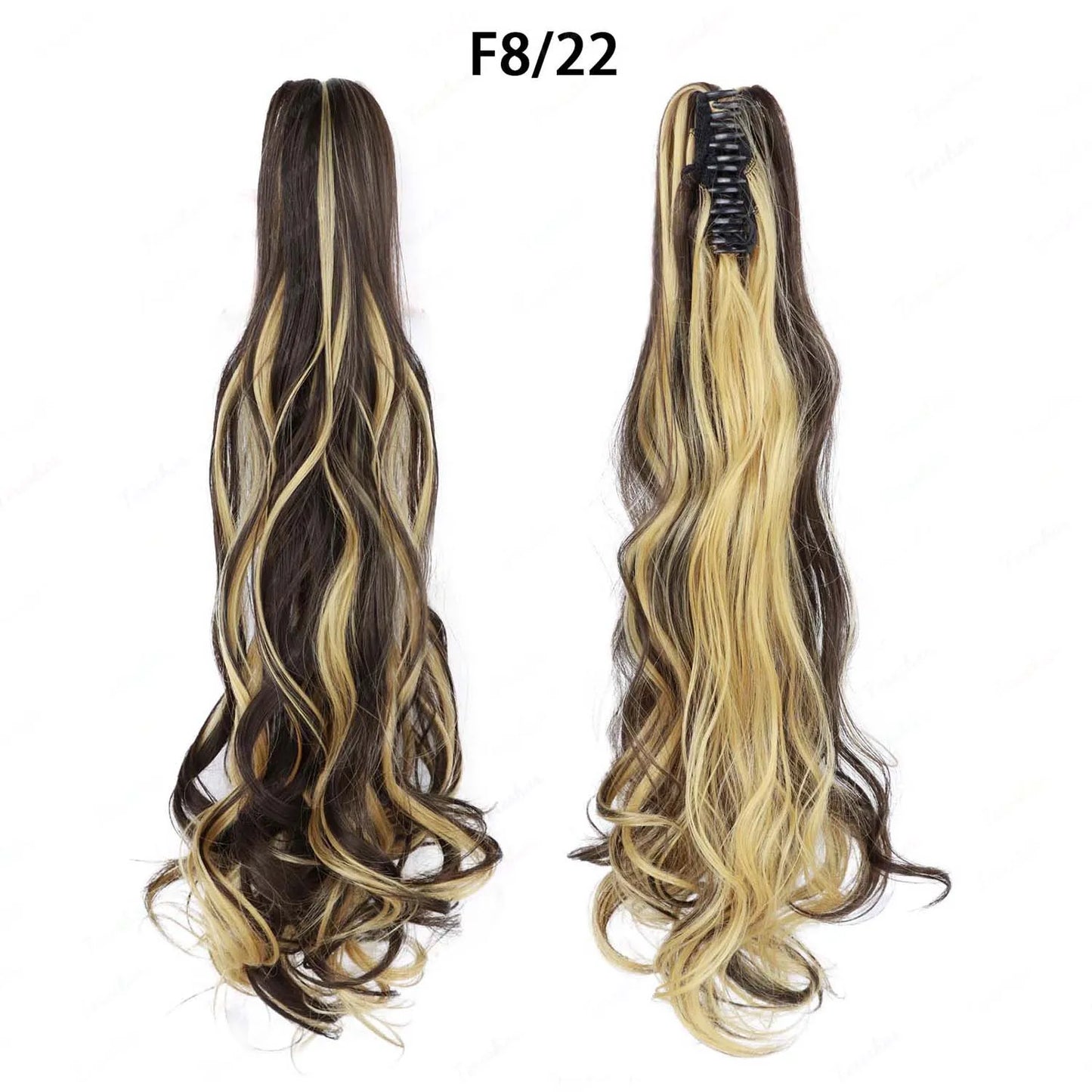 Tereshar Synthetic Ponytail Extension Claw Ponytail Extension Wavy Curly pony tails hair extensions Fake Hair Pieces for Women