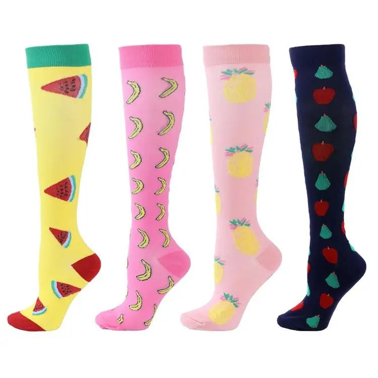 4 Pairs Compression Socks 20-30mmhg High Stockings Men Women Sports Socks For Marathon Cycling Varicose Veins Pregnancy Nursing