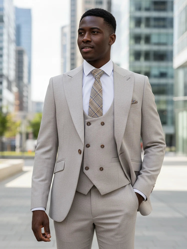 Turkish style man Suit 3 Piece set Jacket+vest+Pants Slim Fit Formal Office aLeisure Banquet Groomsman Set Groom's Wedding Dress