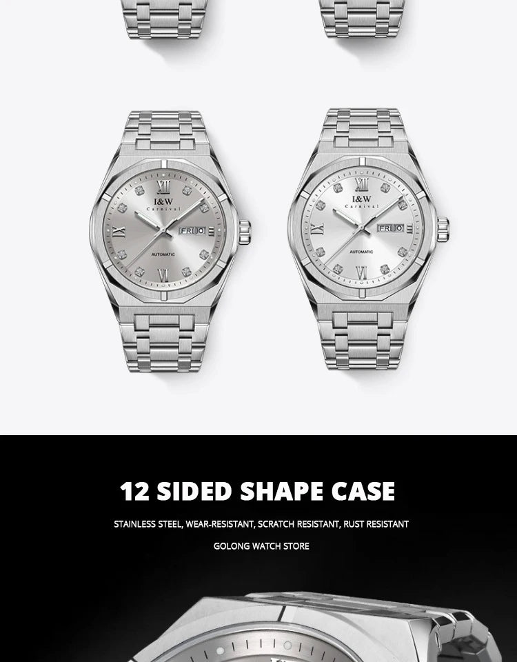 Montre Homme Luxury Brand IW CARNIVAL Mens Watches Sapphire Calendar Luminous 5bar Japan MIYOTA Movement Automatic Watch for Men