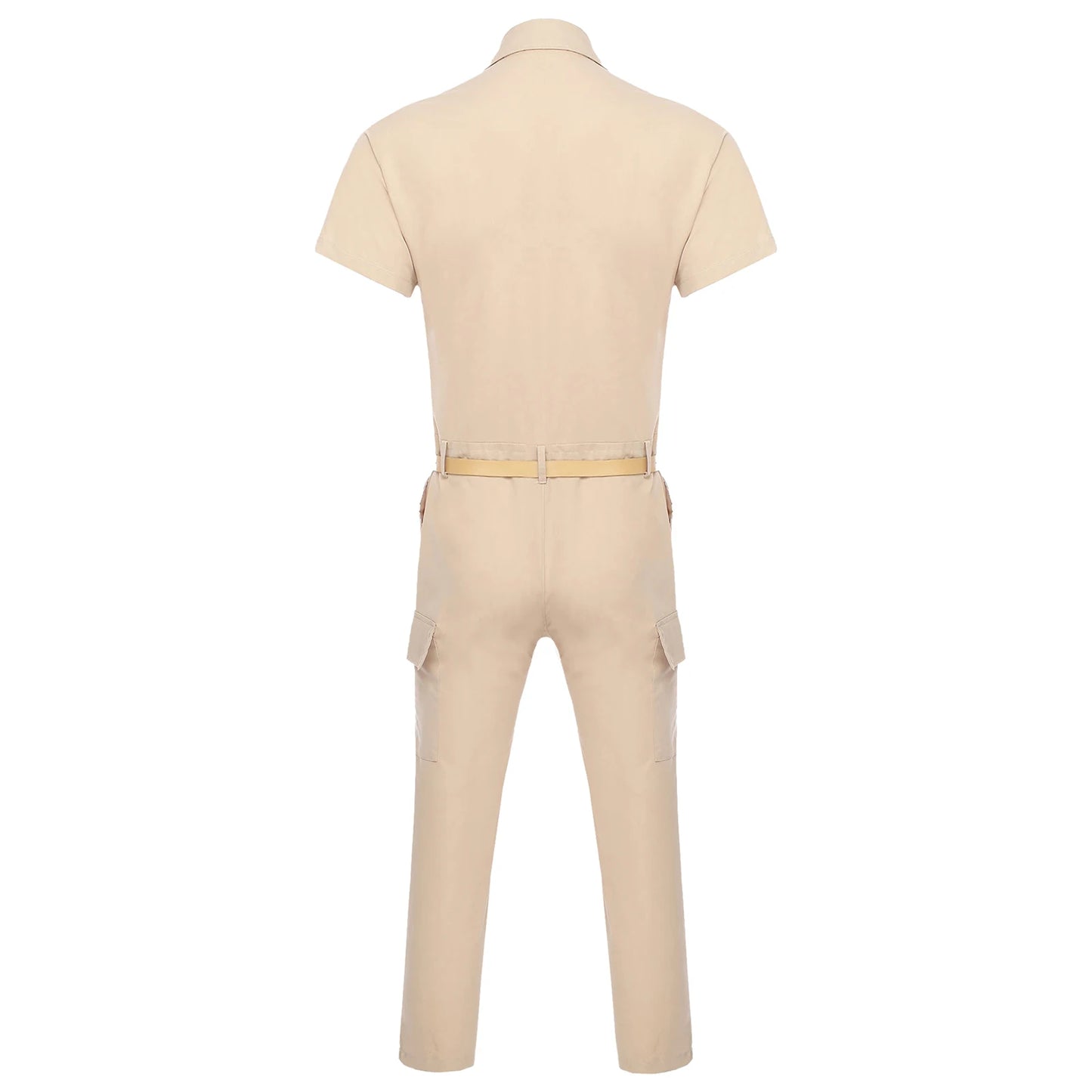 Mens Overalls Work Cargo Jumpsuit with Purse And Belt Workshop Uniform Multi-pocket Shorts Bottom Coveralls Rompers Work Wear