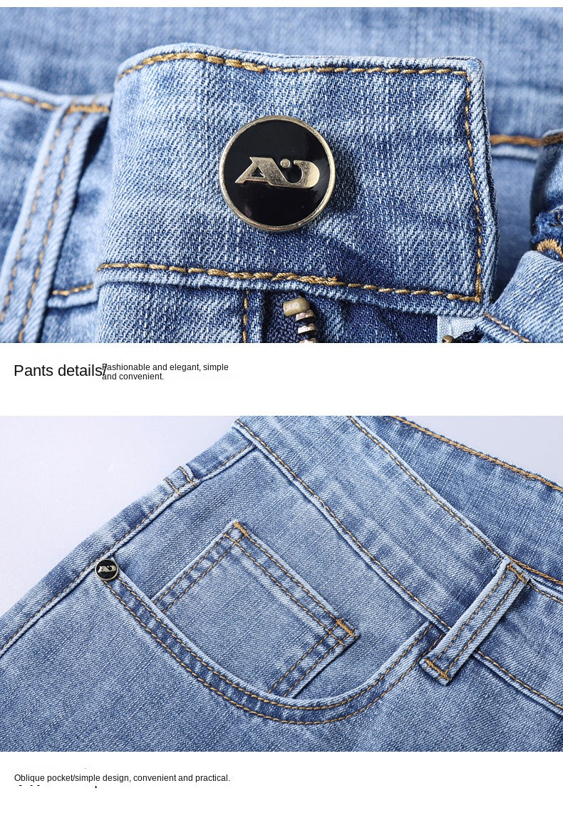 2026 Thin or Thick Material Slim Fit Men's Luxury Classic Style Men Jeans Business Stretch Denim Male Trousers Clothing