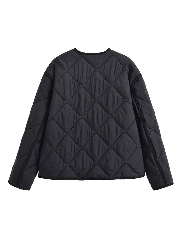 Nlzgmsj Autumn Winter Women's Solid Single-breasted O-Neck Jacket Fashion  Long Sleeve Coat  Street Casual  Short  Jacket