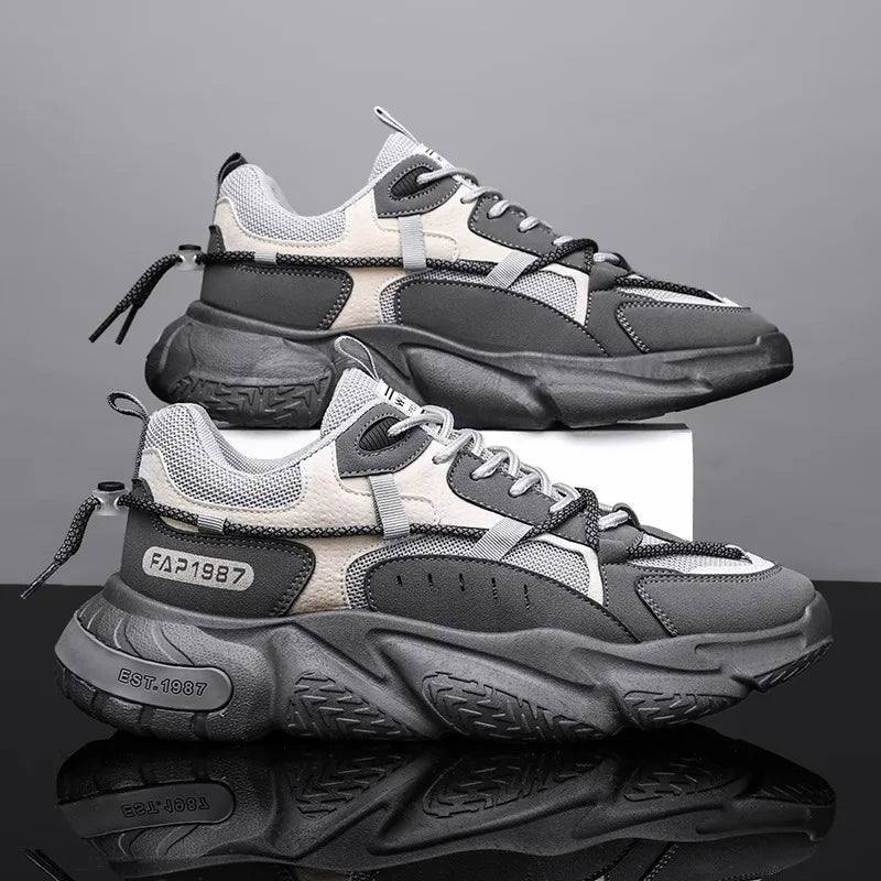 New Summer Mens Sports Running Shoes Casual Versatility Breathable Heightened Sneakers Comfortable Lace-up Shoes Tenis Masculino