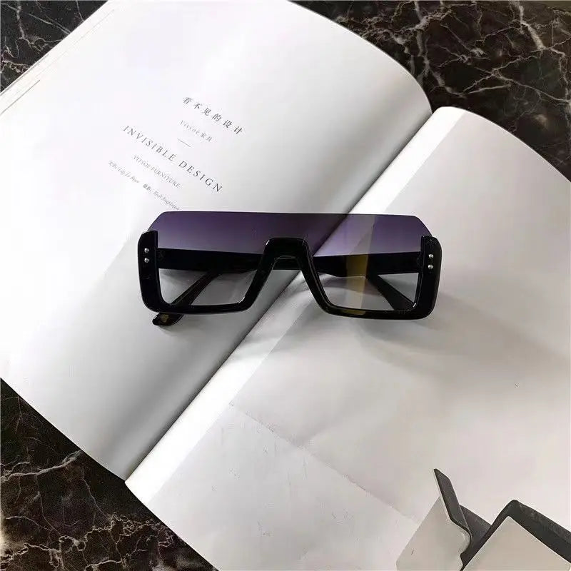 Vintage Sunglasses Women Men Half Frame Square Sun Glasses Female Retro Sunglasses ﻿for Male Eyewear Eye Glasses Sunglasses BAZAARHUBO