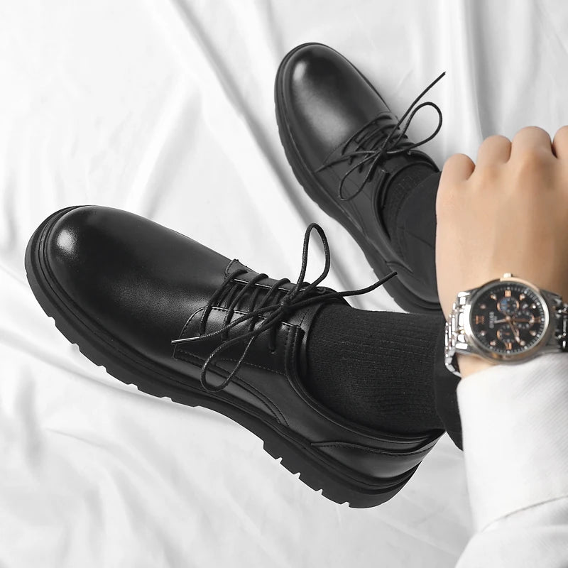 Luxury Leather Male Oxford Shoes Brown Black Mens Dress Shoes New Fashion Round Toe Men's Business Casual Shoes Formal Footwear