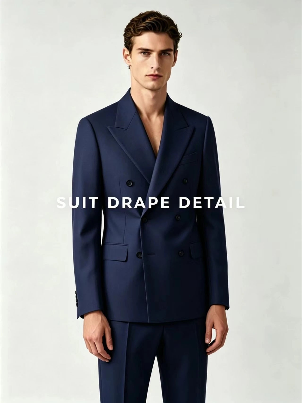 Men Double Breasted Suits For Wedding High Quality Slim Fit 2 Pieces Set Elegant Jackets Pants Blazers Fashion Classic Formal
