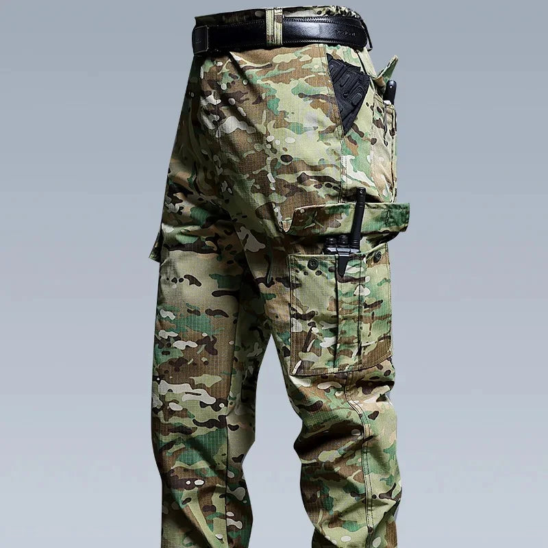 Water-Resistant Tactical Work Pants for Men Multiple Pockets Outdoor Military Fans Casual Pants Spring Autumn American Style