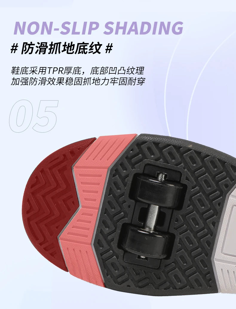 Boys and Girls Roller Skate Shoes Fashion Casual Sports Children 4-Wheels Sneakers for Kids  Gift Nice Footwear